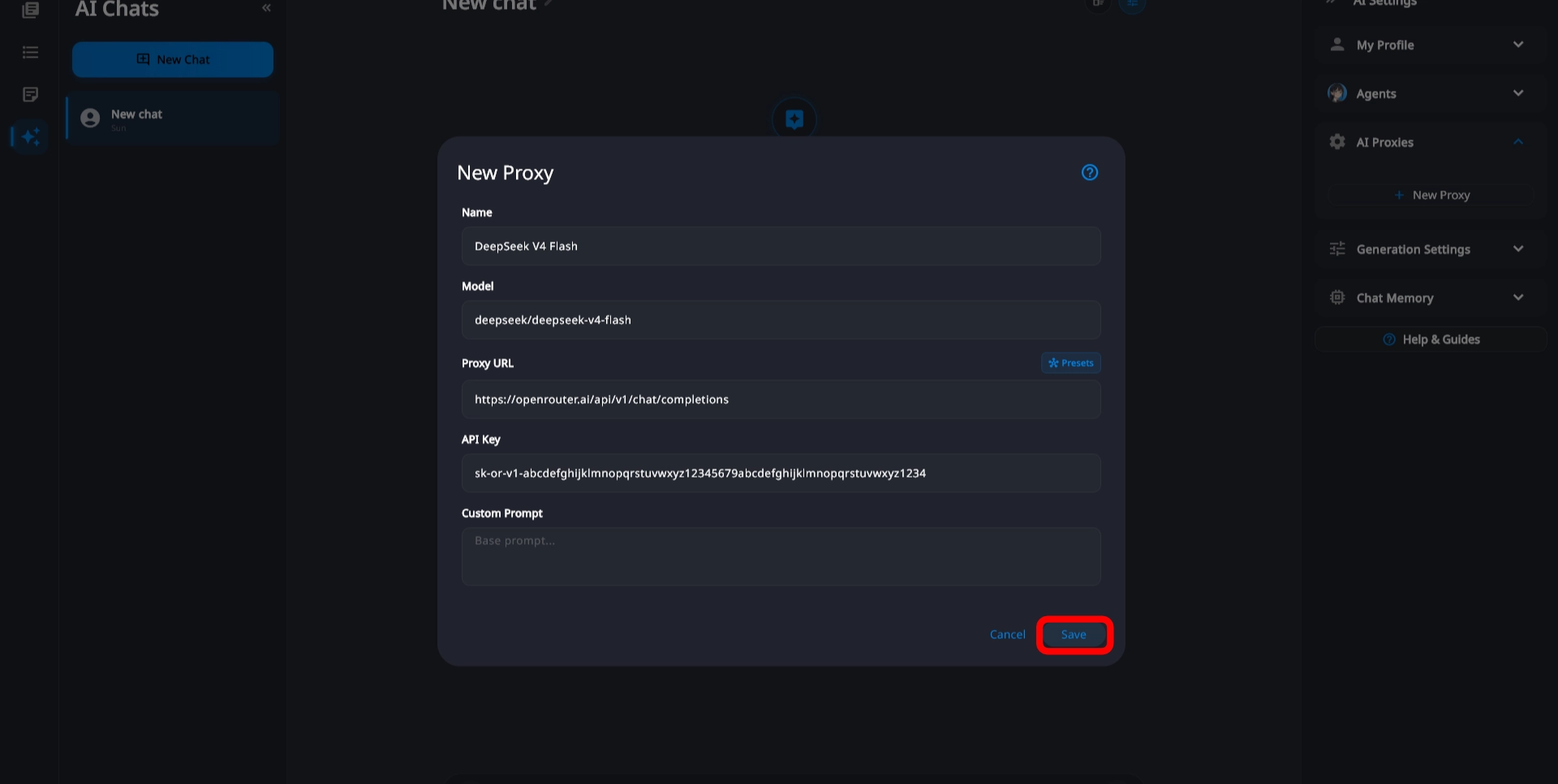 Save Settings